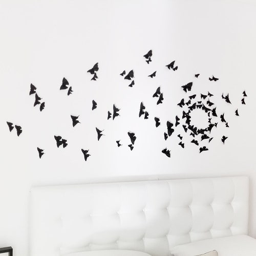 Black 3D Butterfly Wall Art Etsy