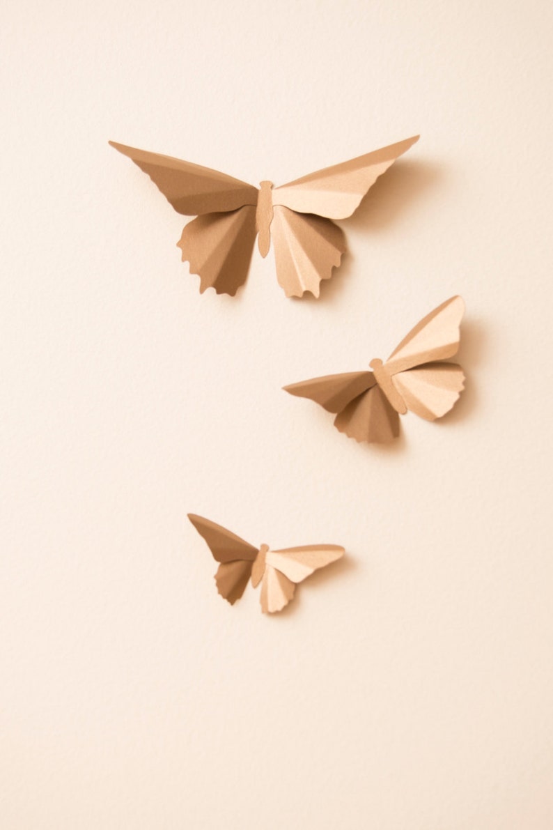 3D Wall Art Bronze Butterflies Apartment Wall Decor, College Dorm Girl image 3