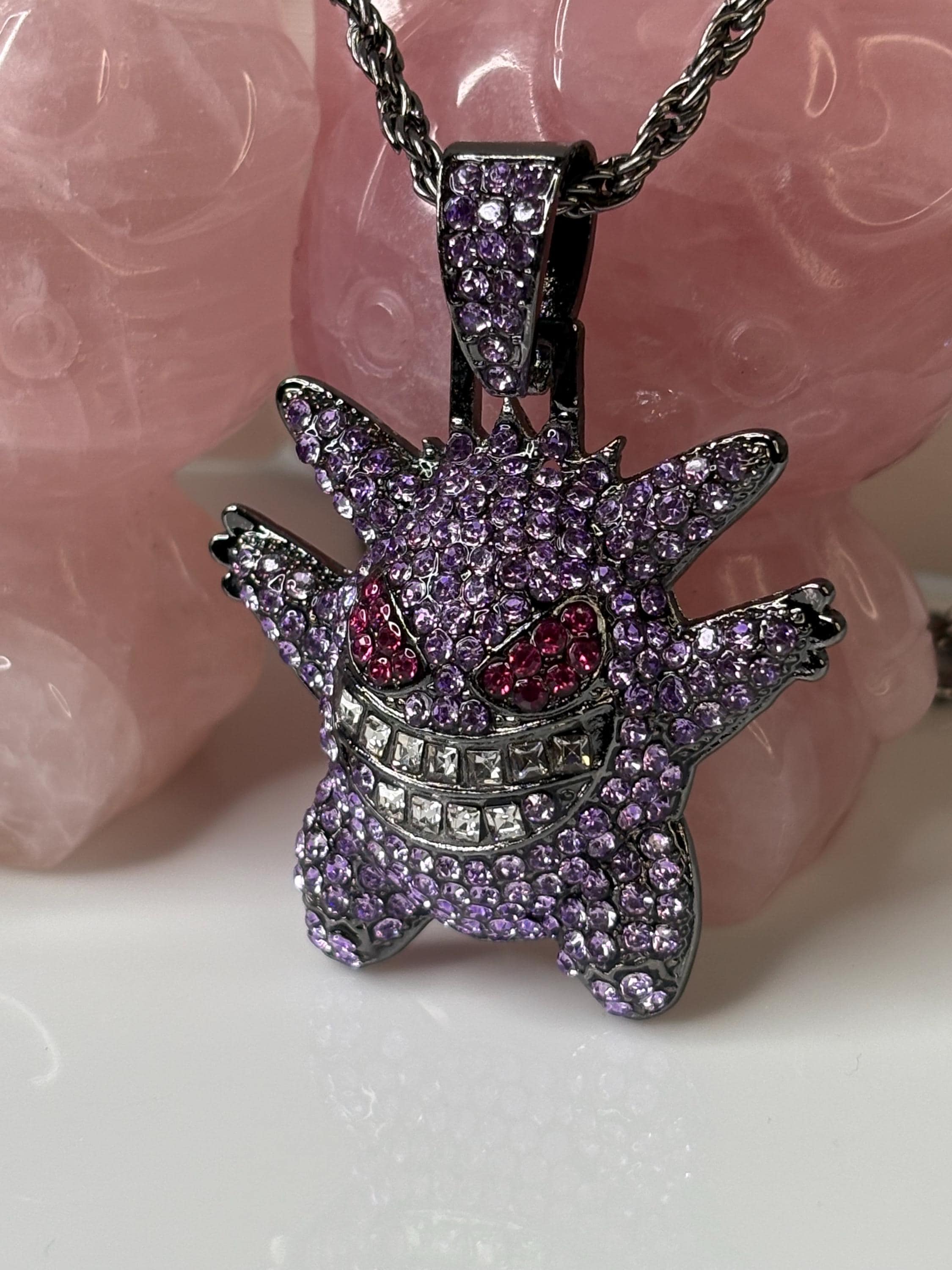Purple Gengar Iced Out Pendant Gengar Necklace Australia
