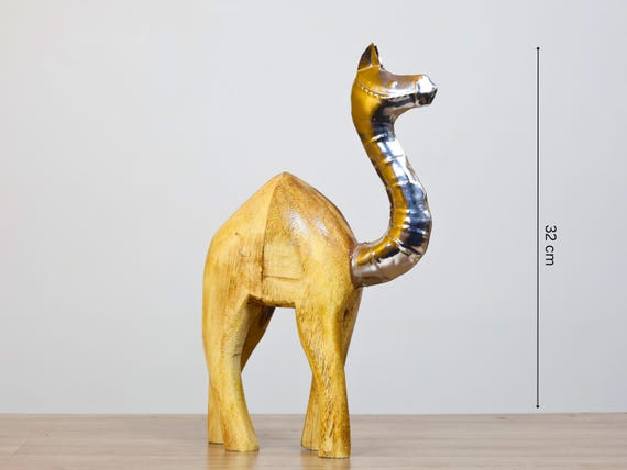 Petit Chameau En Bois De Genévrier – Déco Artisanale Du Maroc, Fait Main
