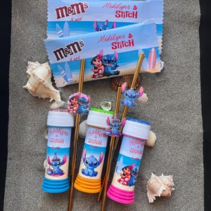 Personalized confectionery, personalized candy, personalized drinks, personalized decorations, birthday, Stitch themes or other