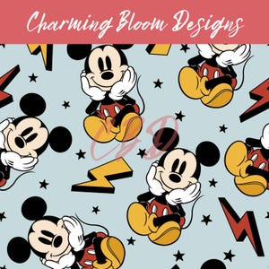 Vintage Mouse seamless file, Magical Mouse seamless, Spring and Summer seamless pattern for Fabric Sublimation