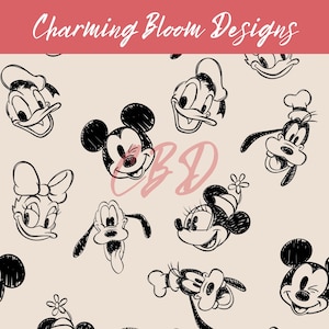 Magical Mouse seamless file, Vintage Mouse seamless, Spring and Summer seamless pattern for Fabric Sublimation