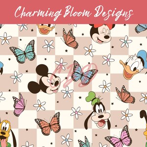 Magical Mouse flower seamless pattern, Vintage Mouse seamless, Spring and Summer seamless pattern for Fabric Sublimation