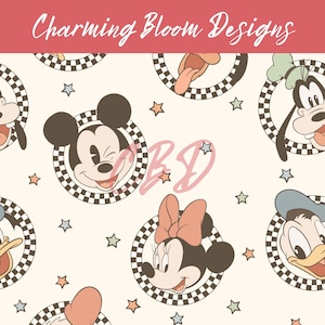 Vintage Mouse seamless file, Magical Mouse seamless, Spring and Summer seamless pattern for Fabric Sublimation