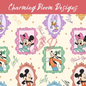 Magical Mouse frame seamless pattern, Vintage Mouse seamless, Spring and Summer seamless pattern for Fabric Sublimation