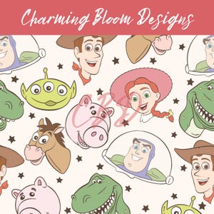 Story Friends seamless pattern, Magical seamless, Cartoon seamless pattern for Fabric Sublimation