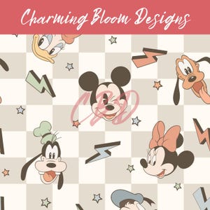 Vintage Mouse seamless file, Magical Mouse seamless, Spring and Summer seamless pattern for Fabric Sublimation
