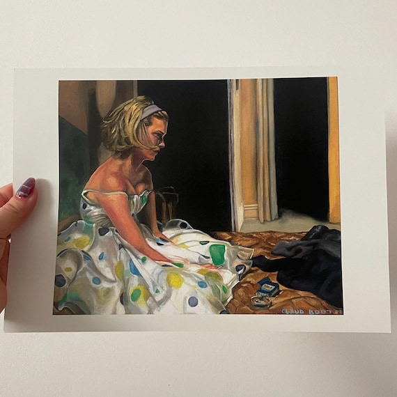 A4 Art Print Mad Men Betty Draper Inspired Oil Painting Print on 300GSM Satin Finish Paper.