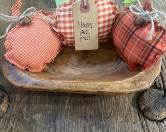 Pumpkins, Ticking Fabric Pumpkins, Fall Decor, Tier Tray, Ornies