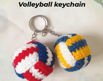 Crochet Volleyball Keychain: Handmade Amigurumi Sport Ball