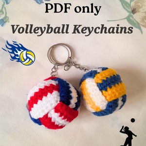 Crochet Volleyball Pattern: Amigurumi Sport Ball Keychain (PDF Download)