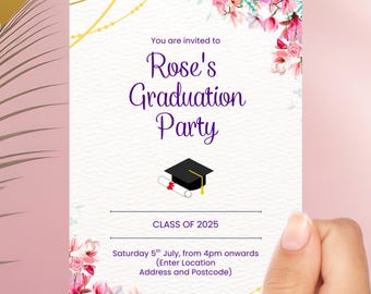Graduation Party Editable Invitation - Instant Download, Customisable