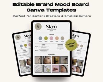 Editable Brand Mood Board Template for Canva (Digital Download)