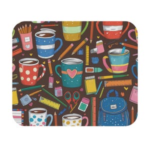 Colorful Mugs Mouse Pad: Fun Desk Accessory