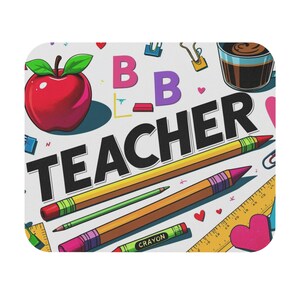 Cute Teacher Mouse Pad, Classroom Decor, Gift for Teachers, Desk Accessories, Back to School Supplies