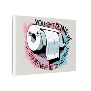 Funny Toilet Paper Canvas Art: Humorous Bathroom Decor