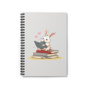 Niedliches Hasen Lesezeichen Spiralblock | Perfekt für Studenten, Journaling oder Geschenk für Buchliebhaber