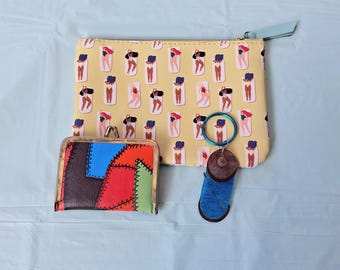 Kit de costura de viaje vintage con bolsa Ipsy y llavero de hilo