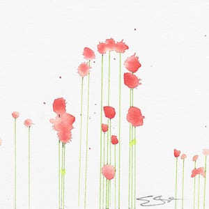 Original greeting card.  Abstract floral collectible artwork.  Blank inside.