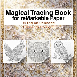 Thai Kanok Owl Tracing Book: Digital Art & Printable Template