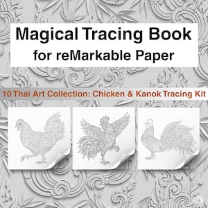 Thai Kanok Chicken Tracing Book: Digital Art & Printable Template