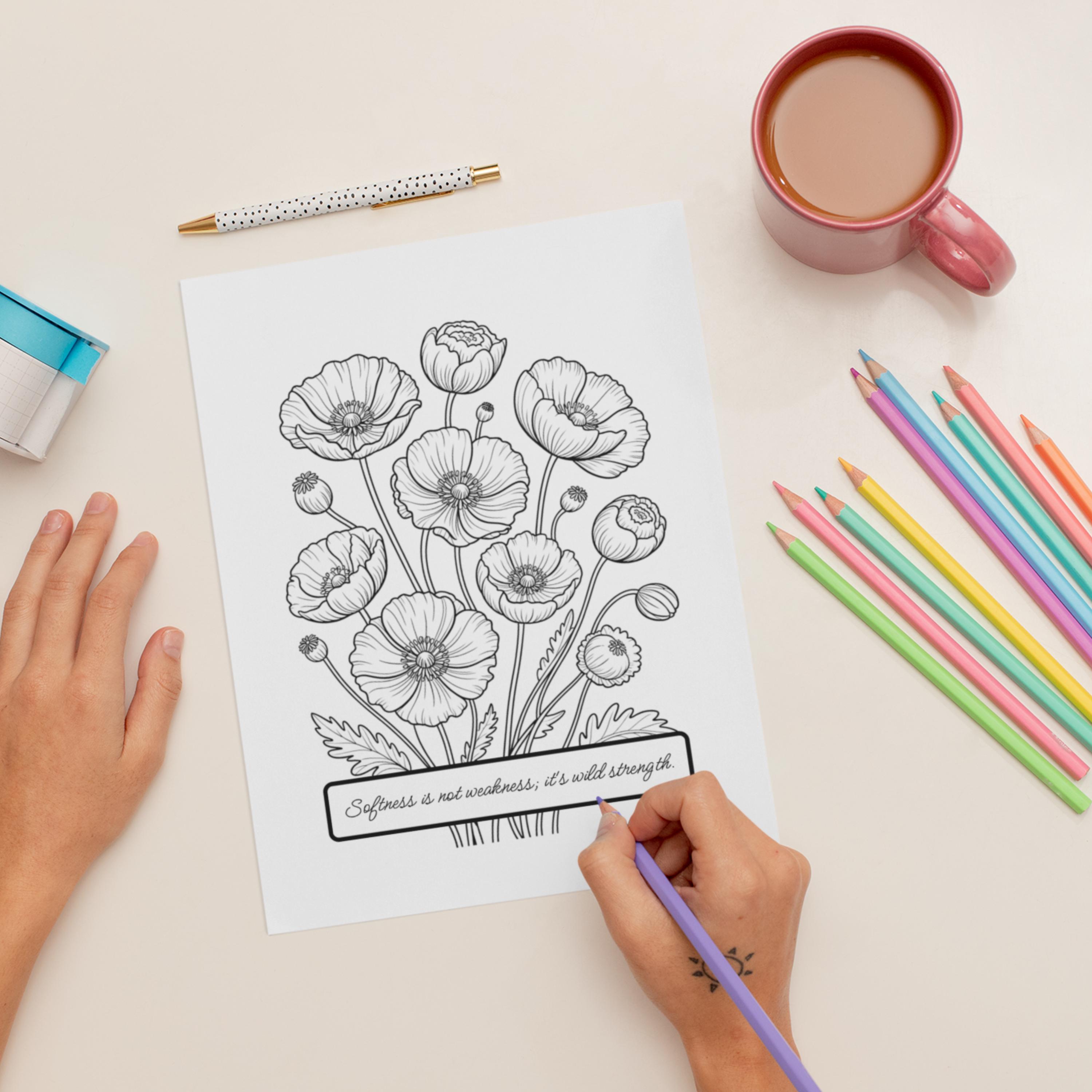 10 Inspirational Floral Coloring Page for Adults – Floral Printable ...