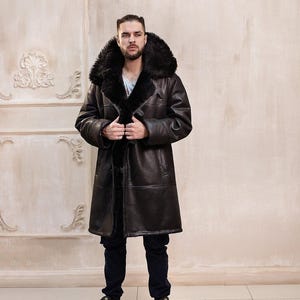 Shearling coat men sheepskin jacket real genuine shearling sheepskin jacket for men luxury shearling jacket
