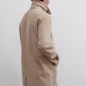 Shearling coat men sheepskin  real genuine shearling sheepskin Coat  for men luxury shearling coat