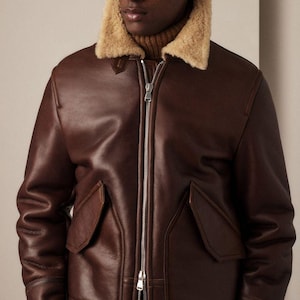 Shearling coat men sheepskin jacket real genuine shearling sheepskin jacket for men luxury shearling jacket
