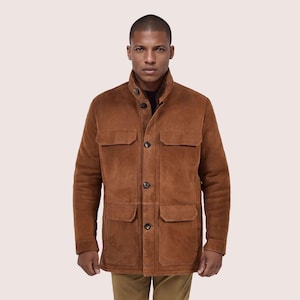 Shearling coat men sheepskin jacket real genuine shearling sheepskin jacket for men luxury shearling jacket