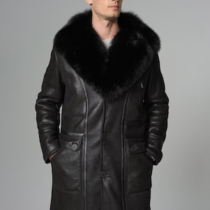 Shearling coat men sheepskin jacket real genuine shearling sheepskin jacket for men luxury shearling jacket