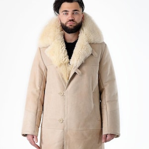 Shearling coat men sheepskin jacket real genuine shearling sheepskin jacket for men luxury shearling jacket