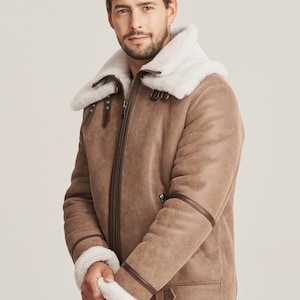 Shearling coat men sheepskin jacket real genuine shearling sheepskin jacket for men luxury shearling jacket