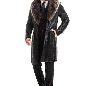Shearling coat men sheepskin jacket real genuine shearling sheepskin jacket for men luxury shearling jacket