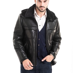 Shearling coat men sheepskin jacket real genuine shearling sheepskin jacket for men luxury shearling jacket