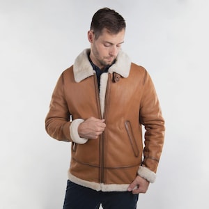 Shearling coat men sheepskin jacket real genuine shearling sheepskin jacket for men luxury shearling jacket