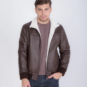 Shearling coat men sheepskin jacket real genuine shearling sheepskin jacket for men luxury shearling jacket