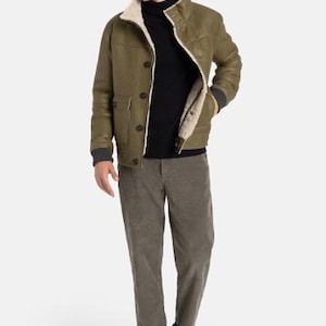 Shearling coat men sheepskin jacket real genuine shearling sheepskin jacket for men luxury shearling jacket
