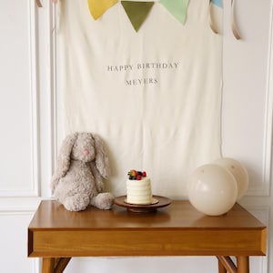 Custom Birthday Banner, Personalized Fabric Birthday Banner, Happy Birthday Tapestry, Happy Birthday Banner