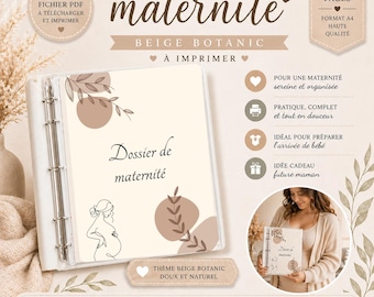 Dossier maternité PDF à imprimer  - Organisateur grossesse - dossier de grossesse
