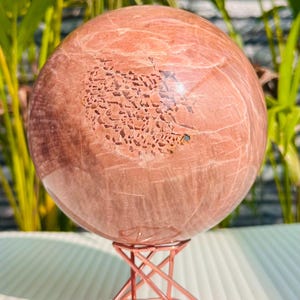Peach Moonstone Crystal Sphere - Healing Gemstone Decor (120 MM)