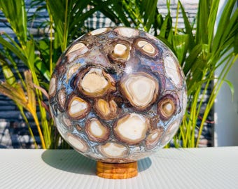 68 MM キングコブラ ジャスパー スフィア – 研磨された球状水晶玉 