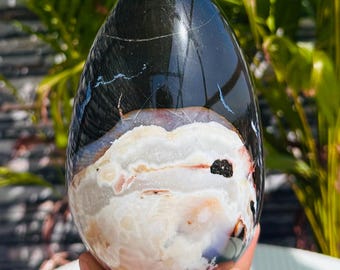 Natural Fancy Jasper Crystal Egg: Home Decor, Meditation Stone (150mm)