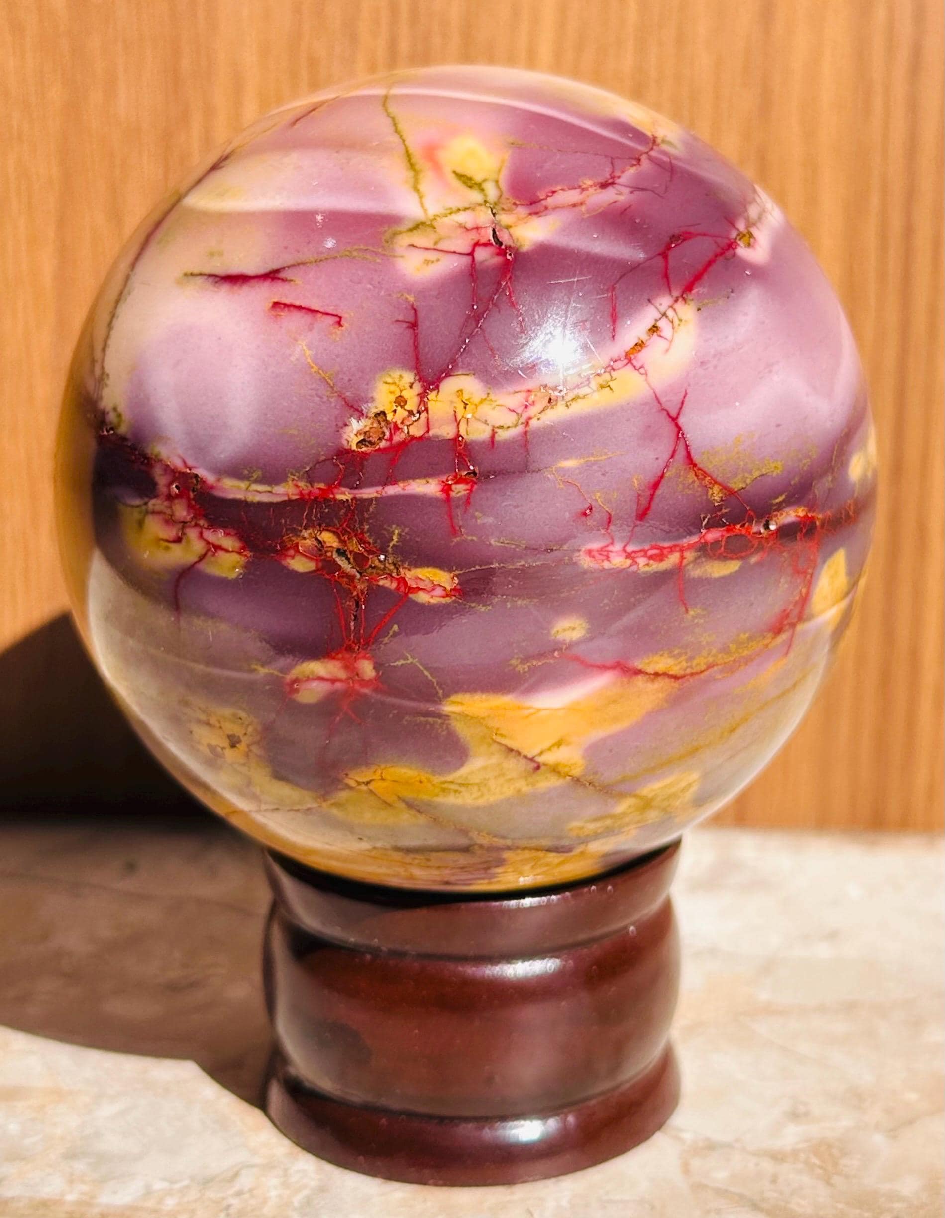 【高品質】【レア色】ムーカイト　ジャスパー　スフィア Mookaite jasper sphere - Etsy 日本
