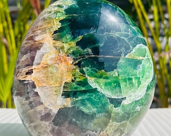 115 MM Natural Multie Fluorite Freeform-Selfstanding Healing Gemstone Decor Piece