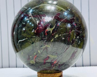 170 MM Polished Dragon Blood Stone Crystal Sphere-Dragon Stone Ball-Meditation Crystal-Home Decor