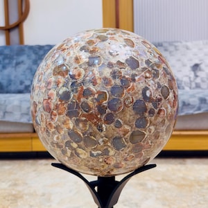 Museum Grade King Cobra Jasper Sphere – Rare Multicolour Orbicular Crystal Decor