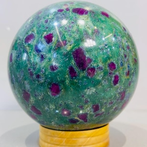140 MM Rare Ruby Fuchsite Sphere-Natural Healing Crystal Ball-Green & Pink Stone-Reiki Chakra Energy Decor-High Quality Sphere