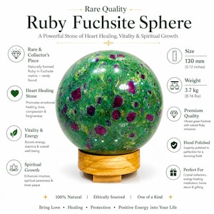 130 mm Large Ruby Fuchsite Sphere-Ruby In Fuchsite Orb-Healing-Meditation-Collectors Specimen-Home Decor